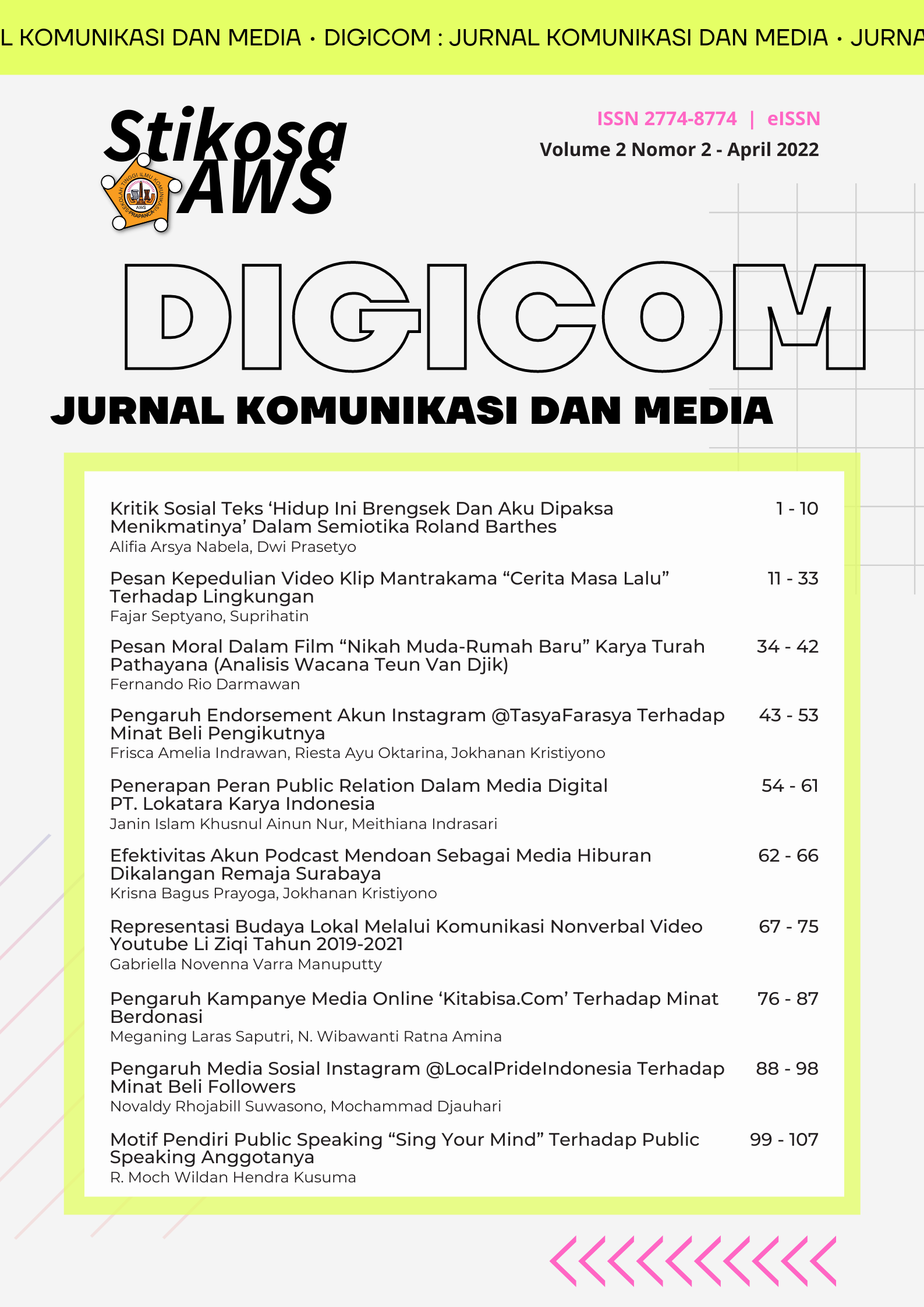 					View Vol. 2 No. 2 (2022): Edisi April 2022
				